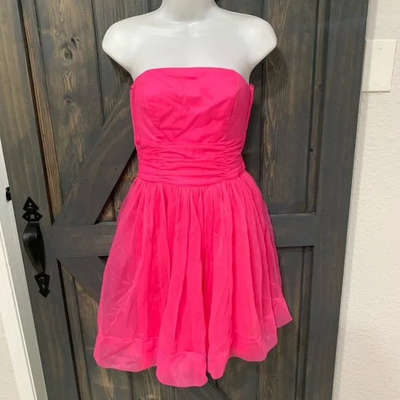 strapless open back dress Zuri Elegant Pink Evening Dress Evening Dress XXXL / Pink main image 0